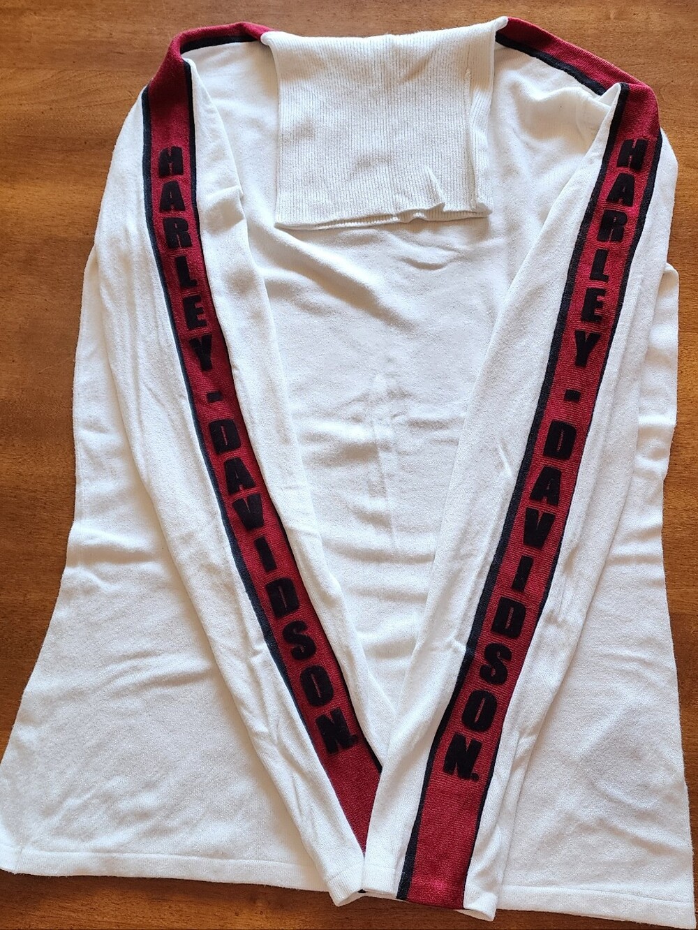 Harley-Davidson Cream Turtleneck with Red & Blue Logo Stripes